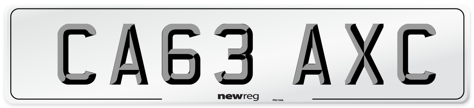 CA63 AXC Number Plate from New Reg